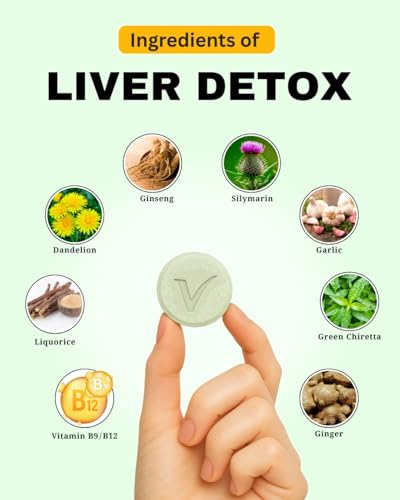 Image of HepaFizz Liver Detox Effervescent Tablets 20 Tabs Ideal For 10 Days | Silymarin 250mg Milk Thistle + Vitamin B9, B12 | Ayurvedic Liver Cleanse Supplement | Green Apple Flavour | Sugar-Free, Vegan | WHO-GMP Certified