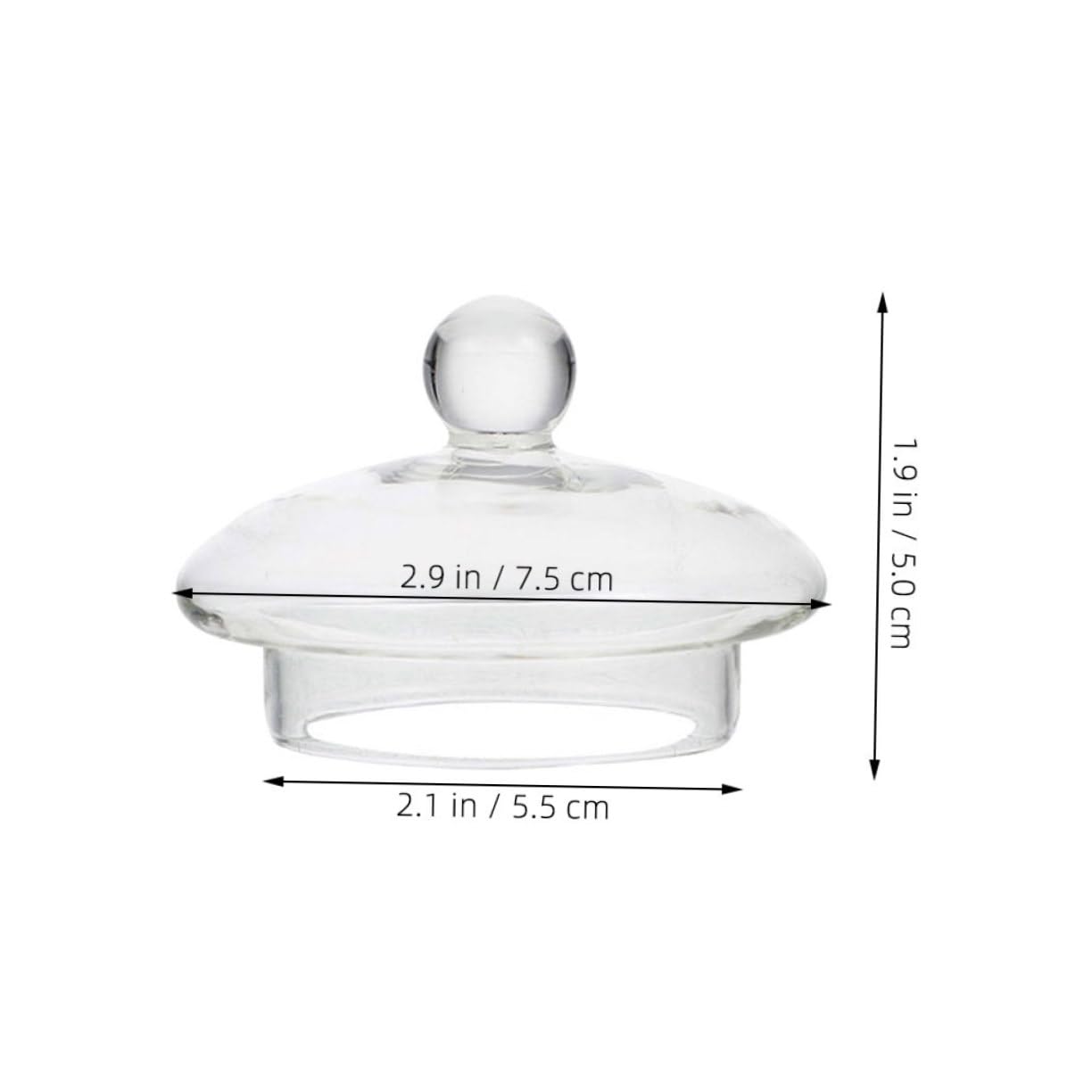 Tapa de cristal transparente de 8 cm para teteras pequeñas de 600 ml con bordes redondeados