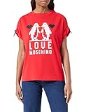 Photo Gallery love moschino regular fit short-sleevedwith shoulders curled with logo elastic drawstring t-shirt, red, 48 da donna Photo Gallery love moschino regular fit short-sleevedwith shoulders curled with logo elastic drawstring t-shirt, red, 48 da donna
