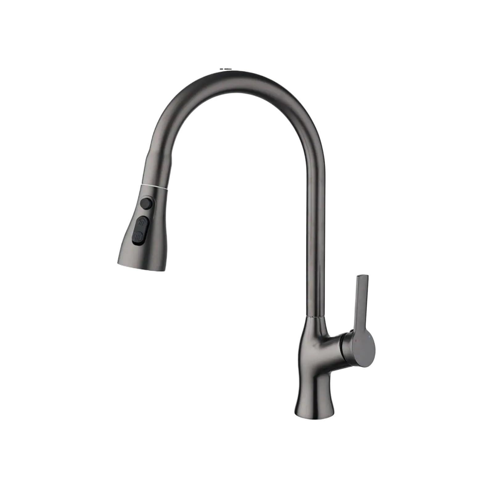 Robinet de cuisine extractible gris pistolet à double jet pour évier moderne