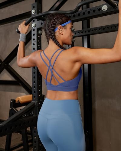Image of RUNNING GIRL Sports Bras for Women,Strappy Crisscross Back Padded Low Impact Running Sports Bra with Removable Cups