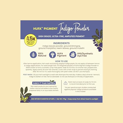 Image of Nat Habit Ready-to-Apply Fresh Henna Paste and Indigo Powder Combo, Pre-Soaked in Black Tea and Herbs,100% Natural Rajasthani Henna & Indigo Powder For Natural Black Hair (440g + 150g)