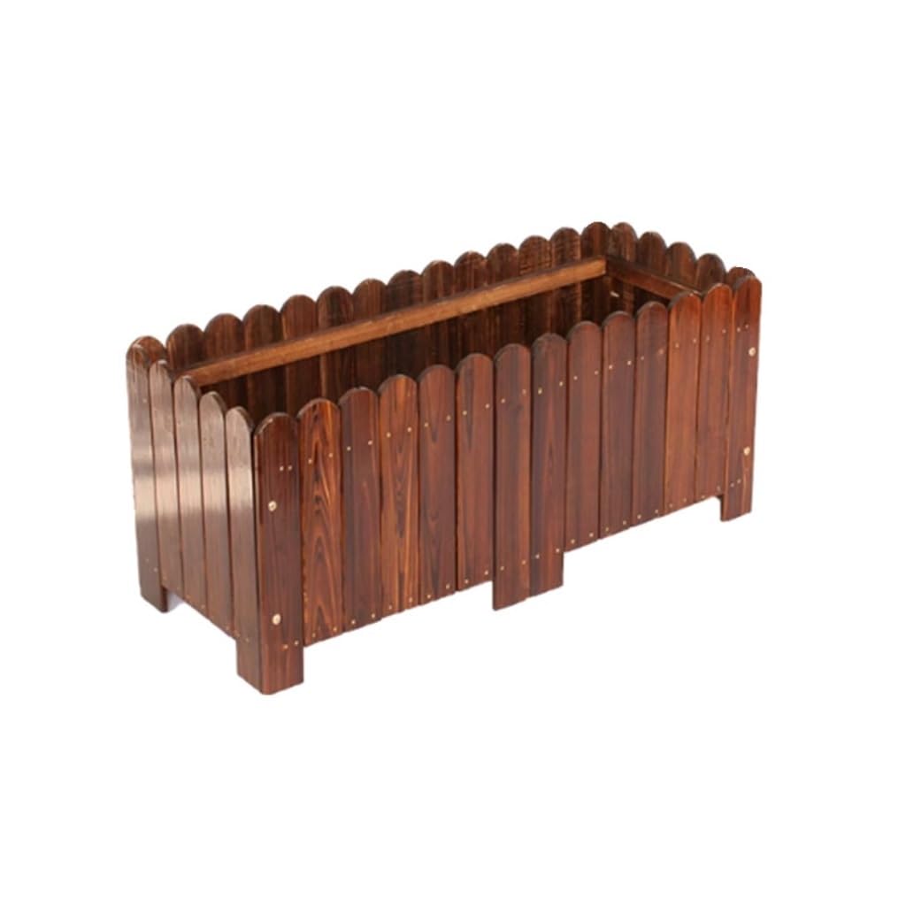 GELASIGE Flower Pots Solid Wood Flower Box Planting Box Large Flower Pot Outdoor Courtyard Terrace Rectangular Vegetable Pot Outdoor Flower Pots