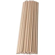 30.5cm Length 5mm Dia Round Birch Wood Sticks Wooden Dowel Rods for Lollies Building Architectural Model Pack of 50