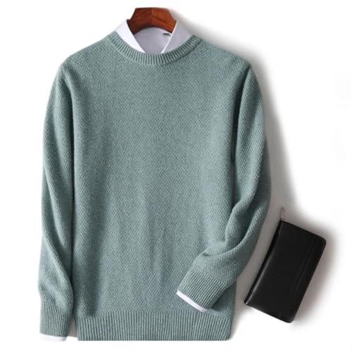 Men's Solid Merino Wool Sweater Round Neck Pullover Thickened Knitted Loose Base Layer Top3
