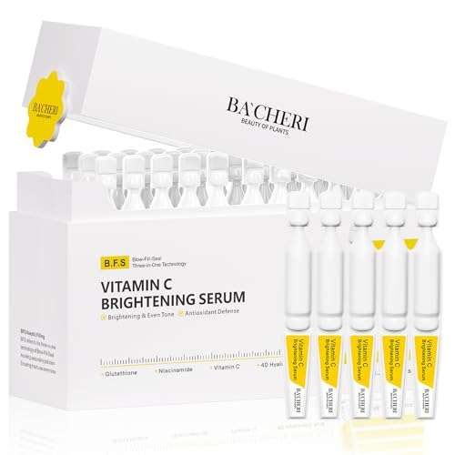 Vitamin C Brightening Serum for Face, Antioxidant Hydrating Ampoules with Glutathione, Niacinamide &...