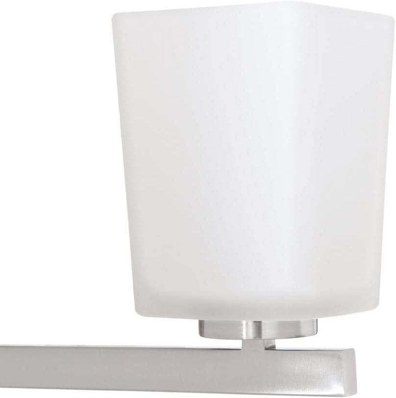 Canarm IVL472A04BN Hartley 4 Light Vanity with Flat Opal Glass, Brushed Nickel