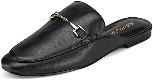 JENN ARDOR Mules for Women Flats Backless Loafers Shoes Slip On Slippers Pointed Toe Low Heel Work Slides Womens Mules Casual Shoes