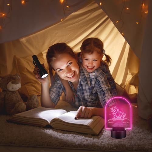 Image of Honoson 4 Set 3D Night Light Kit with Remote, 16-Color Base for Acrylic Sheets, 4 Modes for Bedroom Decor(Arch Style)