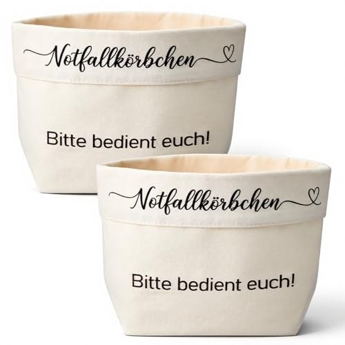 Hestya 2 Stück Notfallkörbchen Hochzeit Notfallbox aus Baumwolle 30 × 20 × 12 cm Notfallkorb Toilette Notfallkoffer für Badezimmer Gästetoiletten Wc Feier Geburtstag Hochzeit Party
