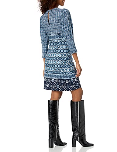 Vince Camuto Women's Casual Stretch Printed Dress, Blue, 12 #TOP1