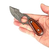 Blazing S. 6.3 inch Fixed Blade Hunting Knife I 2.5 inch Blade I with Finger Hole I Outdoor I Camping I Hunting I Skinning Knife (Printed Damascus)