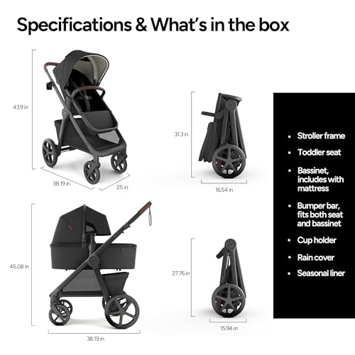 Image of Mompush Ultimate 3 Full-Size Stroller with Bassinet, Newborn to Toddler