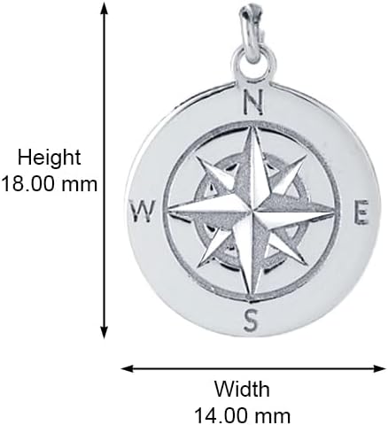 Vanbelle Sterling Silver Jewelry - Rhodium Plated with 925 Stamp - Compass Pendant Necklace - Elegant Handcrafted for Women - Chain 16" long + 2" extender - Image 3