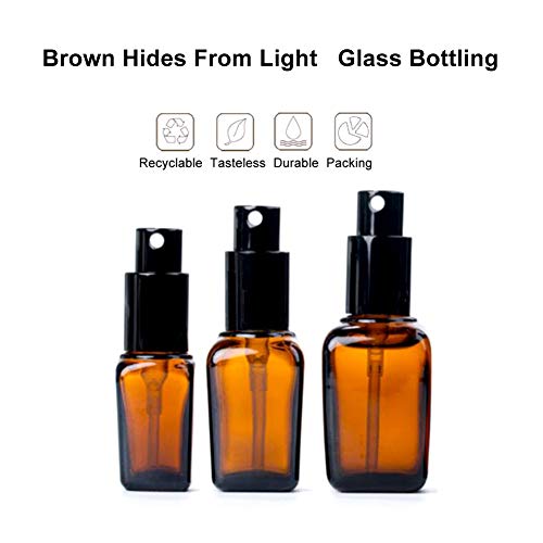 Bottigliette spray vuote in vetro ambrato per oli