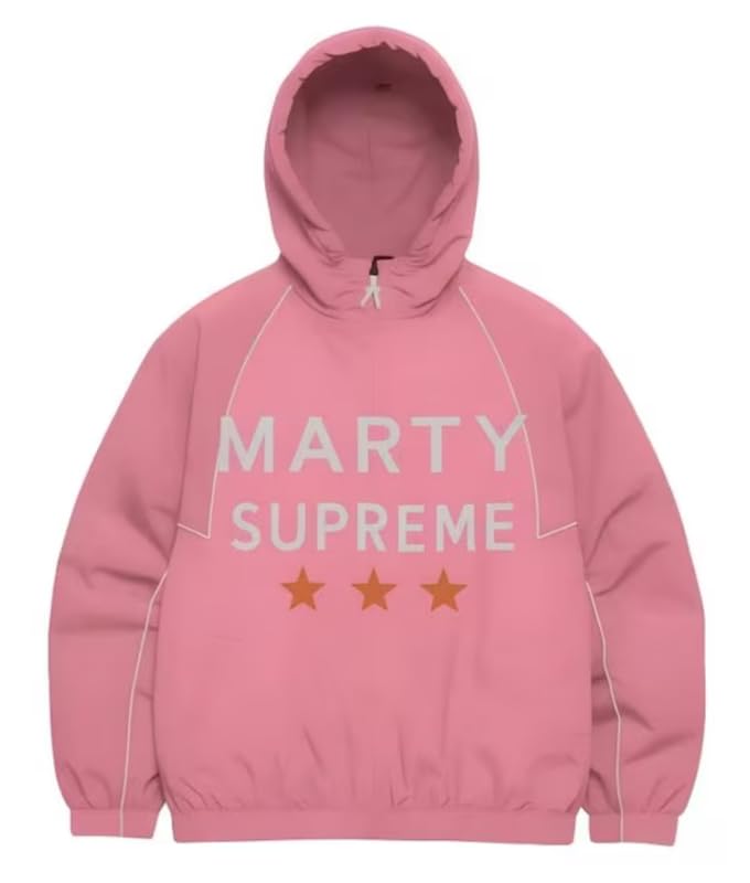 ENSURED FASHION Timothee Chalamet Marty Supreme Hoodie Modern Fleece jacket Tom Brady Style Streetwear (M Men Pink)