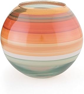 Angela neue Wiener Werkstaette Glass Ball Vase 15 x 15 x 13 cm Orange/Water Blue