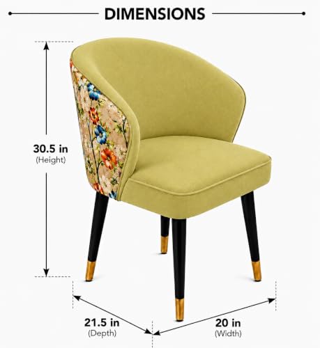 Image of WOODEN SPACE 4 Seater Wooden Dining Table Set | Urban Marble Top Dining Table with Chairs for Dining Room & Kitchen (Modern Classic Print Light Green) (42 x 42 x 30 inch)