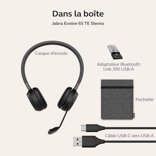 Image of Jabra Evolve 65 TE Link UC Stereo Wireless Headphones