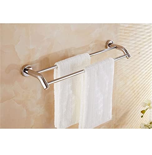 Porte-serviette multifonction mural étagère de serviette double en acier inox