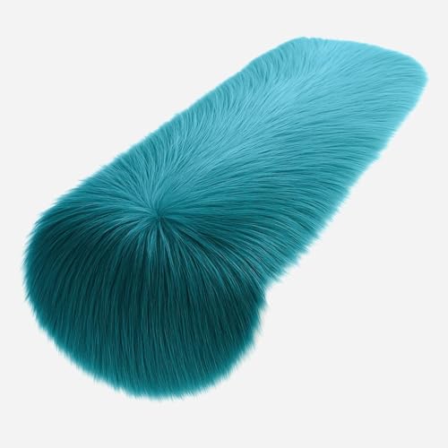 FabricLA Dk Turquoise faux fur table runner, 14x60