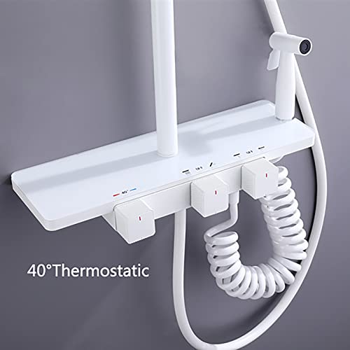 Ensemble de douche blanc thermostatique mural contre les variations de température