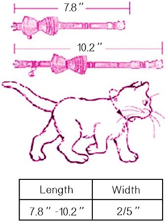CHUKCHI 2 Pack/Set Cat Collar Breakaway with Cute Bow Tie and Bell for Kitty and Some Puppies, Adjustable from 7.8-10.5 Inch (Red+Blue)
