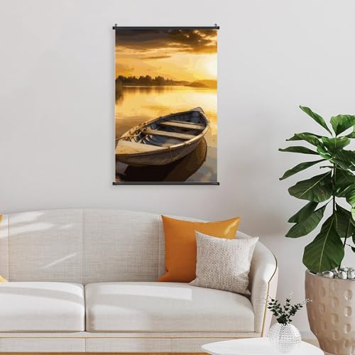 Toile imperméable grand format de bateau en bois, déco murale suspendue - 7