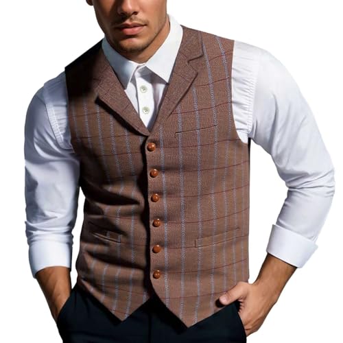 Gilet de costume traditionnel en tweed coupe ajustée élégante
