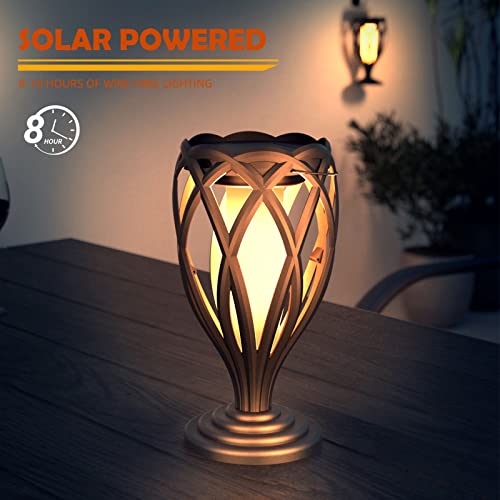 Solar Yard Tall Solar Lights, 3-In-1 Pathway Torch Lights With Flickering Flame 4-Pack Led, Solar Landscape Lights For Garden Lawn Patio Yard Outdoor Decorations Dusk To Dawn Auto On/Off, Flash Black #TOP1