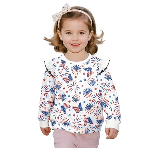 Toddler Crewneck Sweatshirt Kids Sweatshirts Girls Long Sleeve Shirts Ruffle Pullover Cute Clothes