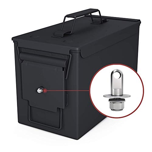 Solid Tactical 50 Cal Ammo Can with Locking Kit – New Steel Black Ammo Box Military & Army M2A1 for Long-Term Waterproof Ammunition & Valuables Storage Case - Thumbnail 4