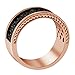 Pretty Jewels 10k Rose Gold 1/2 Carat (ctw) Round Cut Black Natural Diamond Three Row Men's Anniversary Wedding Band Ring (Diamond Color: Black, 0.50 Cttw) Ring Size-9
