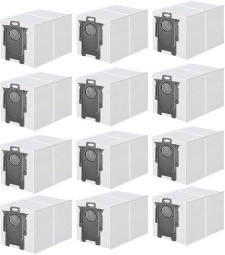 Image of 12 Pack 3L Dust Bags for Roborock Qrevo Vacuum Cleaners | Fits Qrevo SPro,QV35S,35A,S5V,Saros 20 /10 /10R,Curv,Curvx,QRevo,Pro,MaxV,Master,Plus,S8MaxUltra,Qrevo Slim