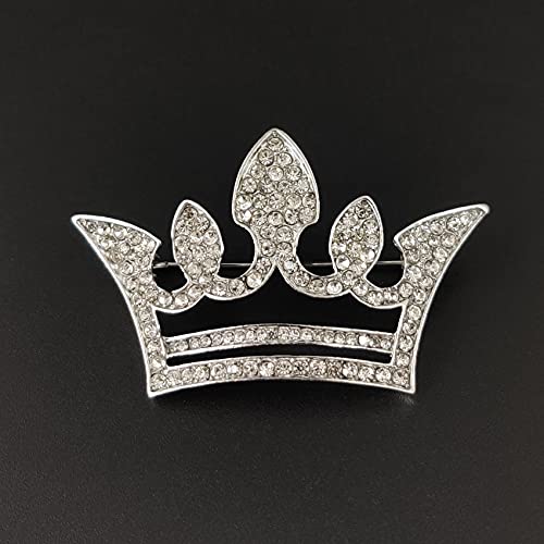 Image of Crystal Rhinestone Princess Queen Brooch Pin Tiara Crown Brooches for Women Tiara for Wedding Party /Banquet /Birthday