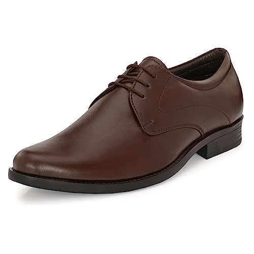 Image of Blue Leather by Centrino Genuine Leather Lace-up Men's Formal Shoe | Stylish with Soft Cushioned Insole | Trendy Lace-Up Design | Durable Leather with Anti-Skid Sole | Perfect for Formal Wear (3901)