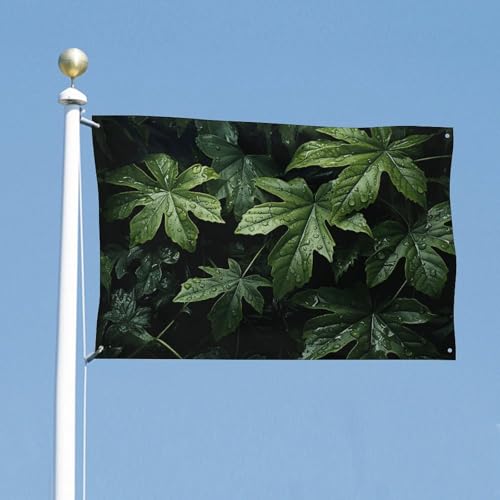 Drapeau feuilles vertes durable pour cacher un mur et décorer