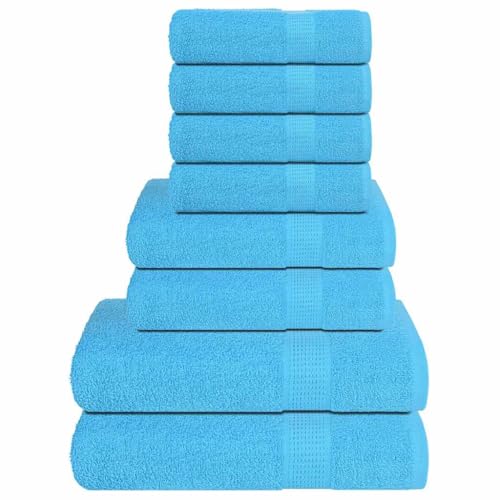 Vetnasa Juego de Toallas 8 Piezas 100% algodón Turquesa 360 gsm Casa y jardín, Ropa de casa, Toallas, Toallas de baño y Manoplas Turquesa 1,61 KG