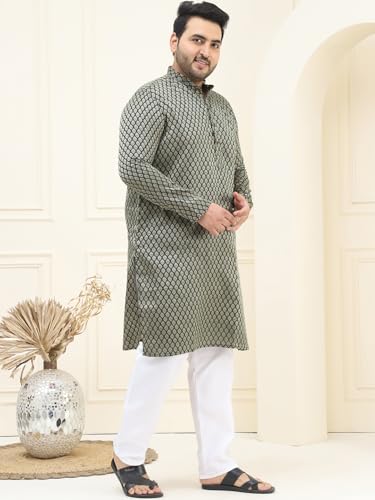 Image of SOJANYA PLUS (Since 1958) Men's Jacquard Silk Self design Kurta & Off-White Pyjama Set