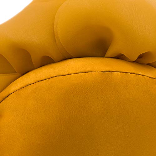 Image of JWH Stereo Flower Throw Pillow Covers Aesthetic Decorative Floral Accent Pillow Cases Round Cushion Handmade Pillowcase for Bedroom Bed Couch Living Room 12 Inch Mustard Brown