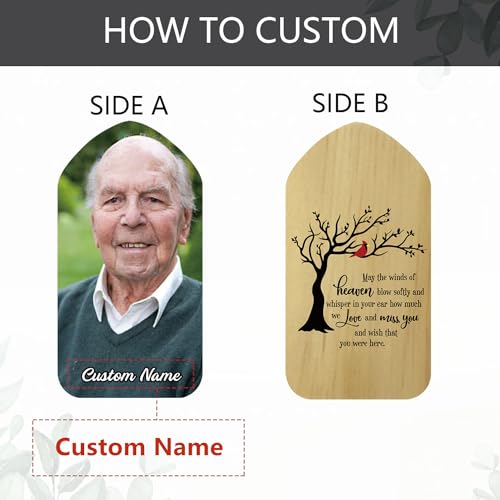 Image of ASTARIN Personalized Wind Chimes Outdoor Large Deep Tone,Large Customized WindChimes for Outside Tuned Relaxing Soothing, Memorial Wind Chimes Sympathy for Mom Dad