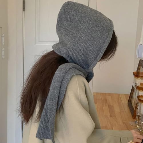 Pañuelo de punto con capucha y bufanda suave de moda para invierno 6