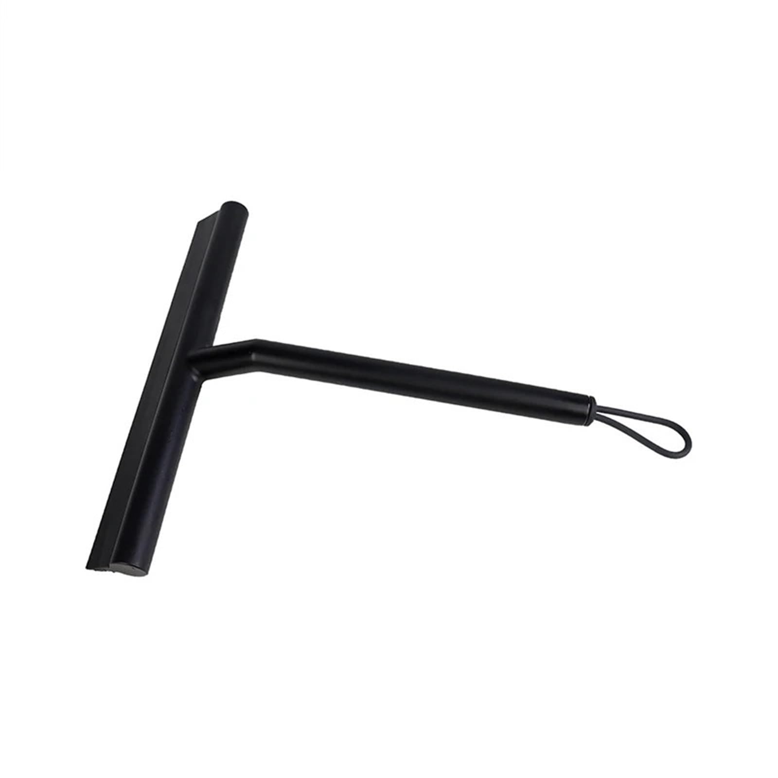 Glass Water Squeegee Handheld Wall Mirror Glass Squeegee Hanging Floor Window Shower Water Cleaning Wiper(Black NO HOOK)