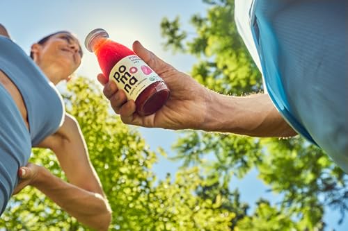 Image of Pomona Organic Strawberry Juice (Pack of 12), Cold Pressed USDA Organic Juices with 100% Strawberries, No Added Sugar, Not From Concentrate, Vegan, Kosher, Non GMO, Pasteurized, 8.4 oz Glass Bottles