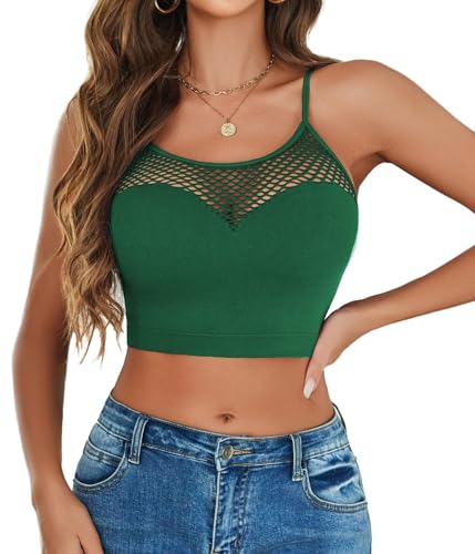 Image of Avidlove Sexy Tops for Women Fishnet Crop Tops Y2k Bralette Hollow Out Camisole Going Out Lingeries Top