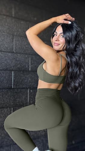Olmlmt No Front Seam Workout Leggings for Women Tummy Control Butt Lifting Leggings Buttery Soft Gym Yoga Pants