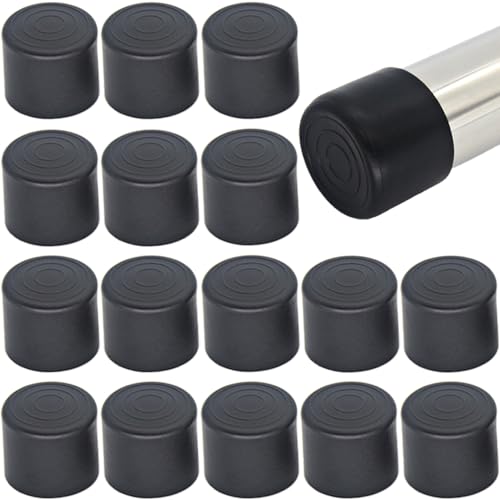 16Pcs 1 Inch (25mm) Round Rubber Chair Leg Tips Caps Chair Table Leg Covers Floor Protectors Chair Leg End Caps for Furniture Chair Table