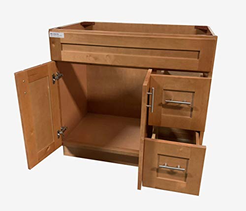 New-Maple-Shaker-Single-sink-Bathroom-Vanity-Base-Cabinet-36-Wide-x-21-Deep-MS-V3621DLR New Maple Shaker Single sink Bathroom Vanity Base Cabinet 36 Wide x 21 Deep MS V3621DLR