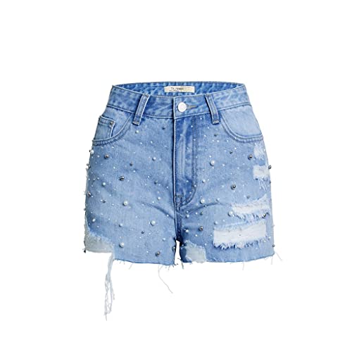 Short en denim perlé pour femme parfait pour briller cet été