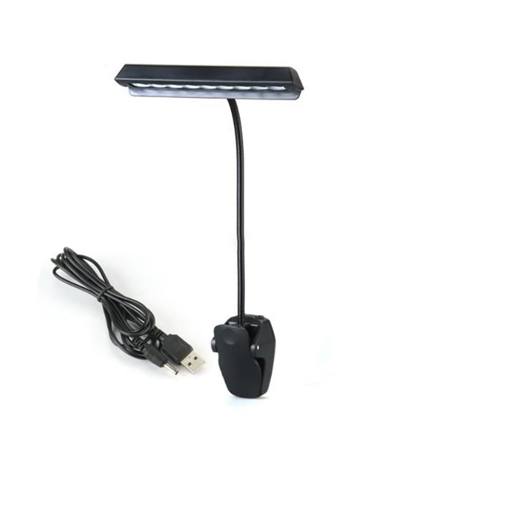 Lámpara de libro portátil con soporte de música LED con cuello Flexible iluminación de Camping para el hogar suministros de práctica de estudio